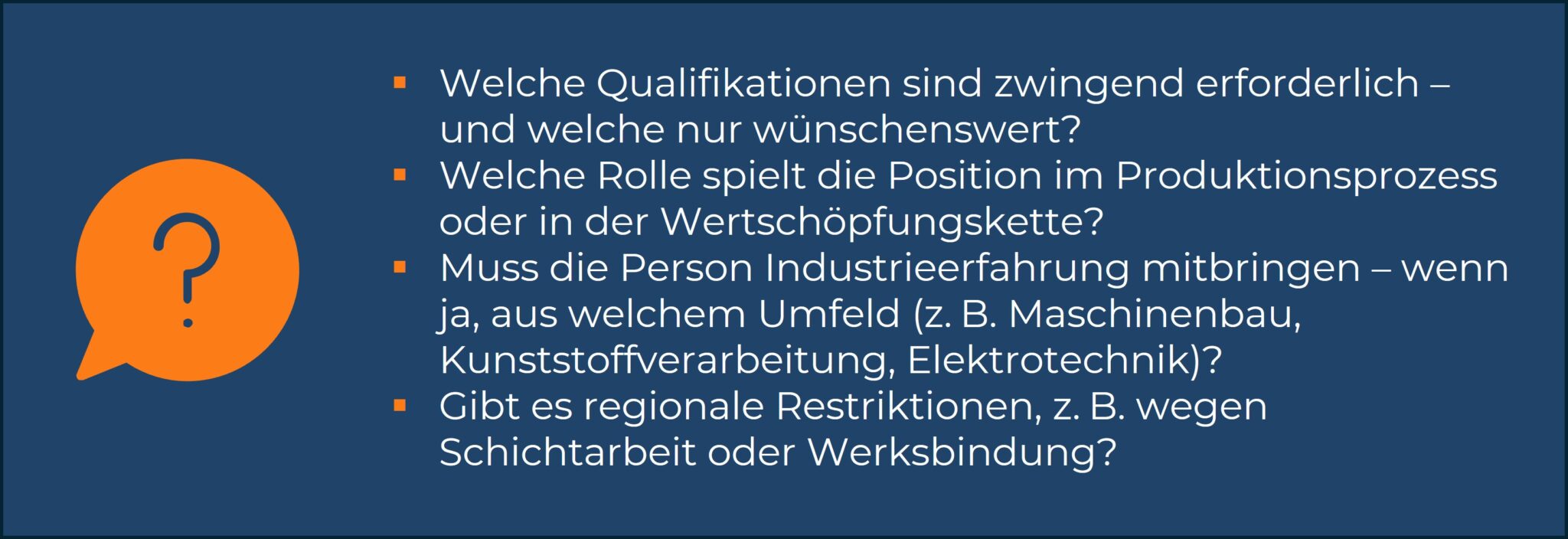 Diagramm: Wichtige Fragen zur Bedarfsanalyse