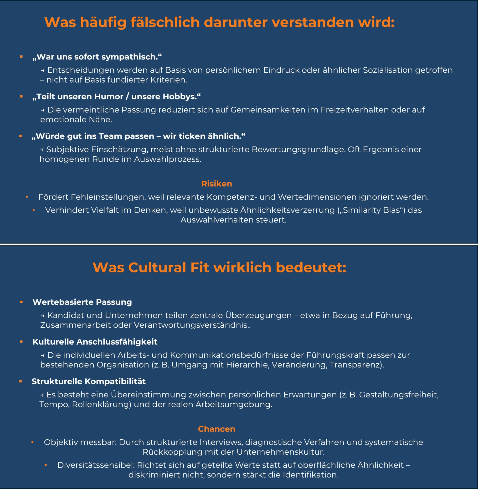 Infografik: Kultureller Fit im Recruiting – Missverständnisse und wahre Bedeutung.