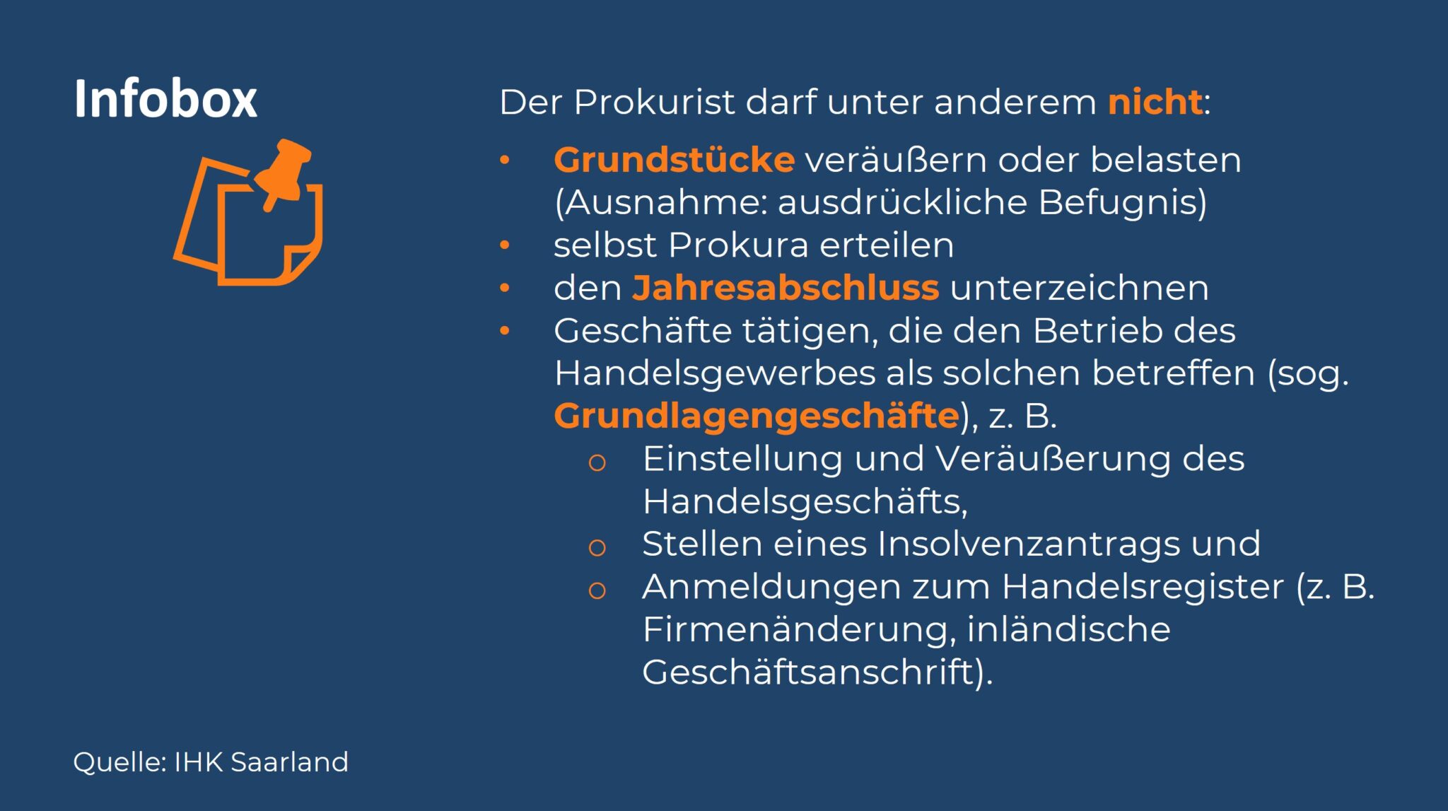 Infografik: Einschränkungen für Prokuristen.